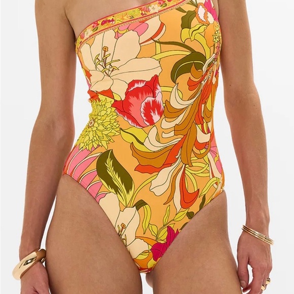 Camilla Multicolor Floral One Piece Swimsuit Size Medium - Picture 3 of 16